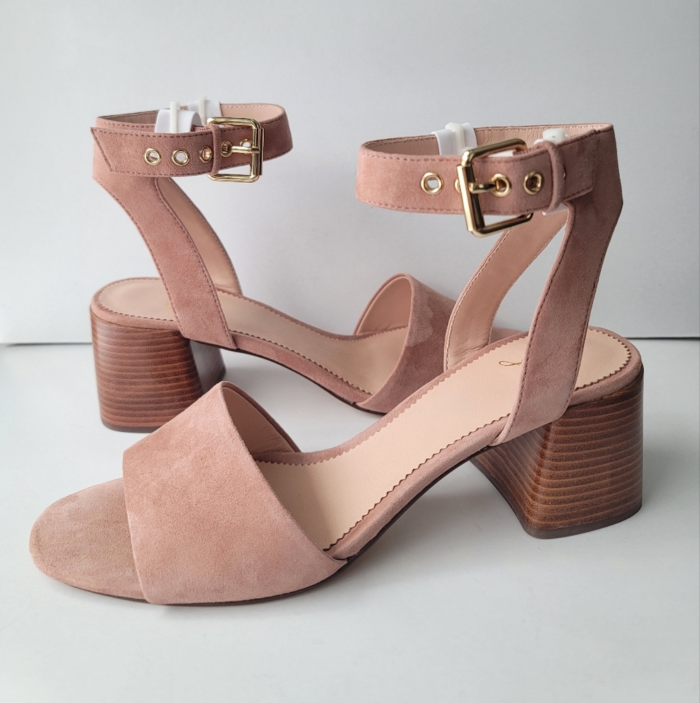 J. Crew Wide - Strap Penny Sandals in Suede, Frosted Taupe, 9.5 - Picture 4 of 13